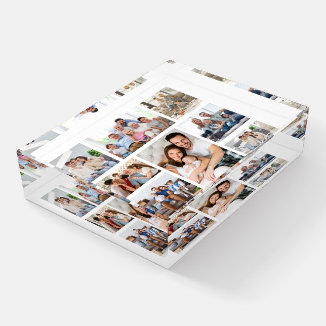 Create Your Own 8 Photo Collage Paperweight (Angled)