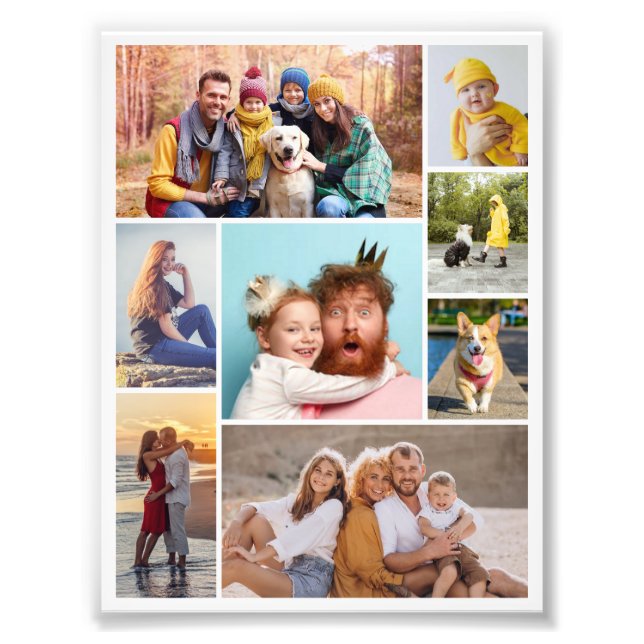 Create Your Own 8 Photo Collage Photo Enlargement Print (Front)