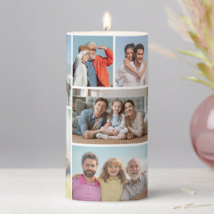 Create Your Own 8 Photo Collage Pillar Candle