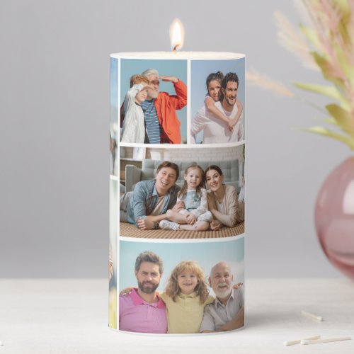 Create Your Own 8 Photo Collage  Pillar Candle