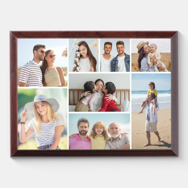 Create Your Own 8 Photo Collage Plaque (Horizontal)