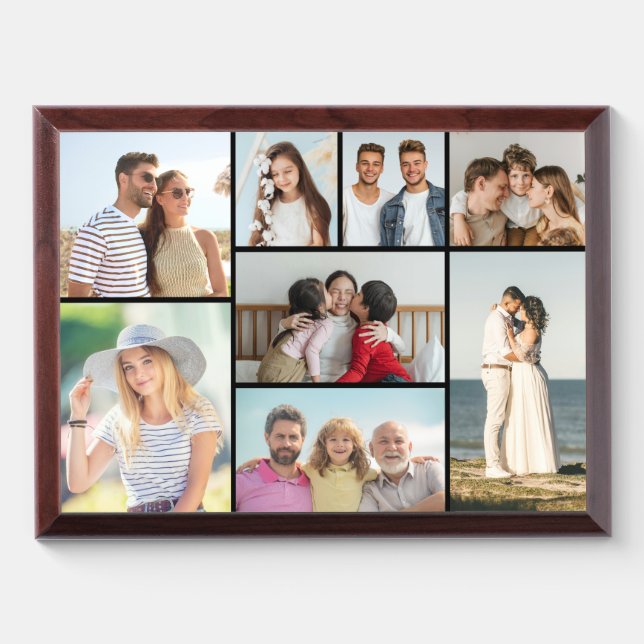 Create Your Own 8 Photo Collage Plaque (Horizontal)