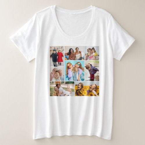 Create Your Own 8 Photo Collage Plus Size T_Shirt