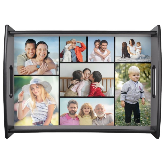 Create Your Own 8 Photo Collage  Serving Tray (Front)