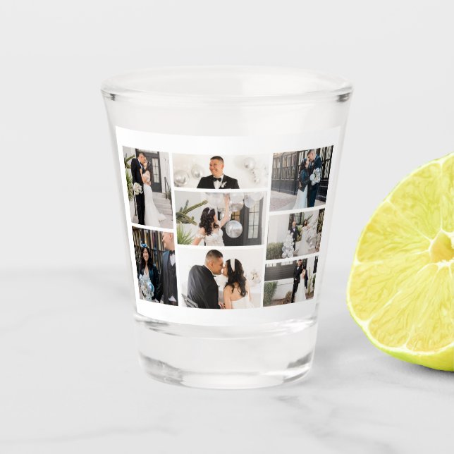 Create Your Own 8 Photo Collage Shot Glass (Front)
