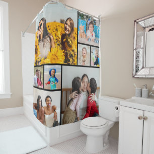 Create Your Own 8 Photo Collage Shower Curtain