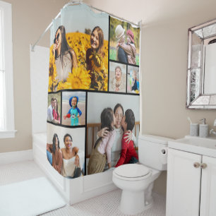 Create Your Own 8 Photo Collage Shower Curtain