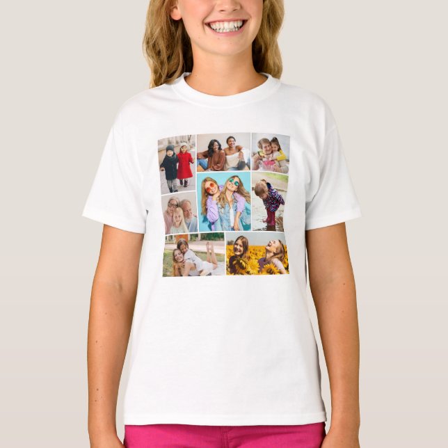 Create Your Own 8 Photo Collage T-Shirt (Front)