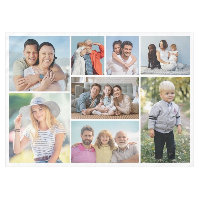 Create Your Own 8 Photo Collage Tablecloth (Front (Horizontal))