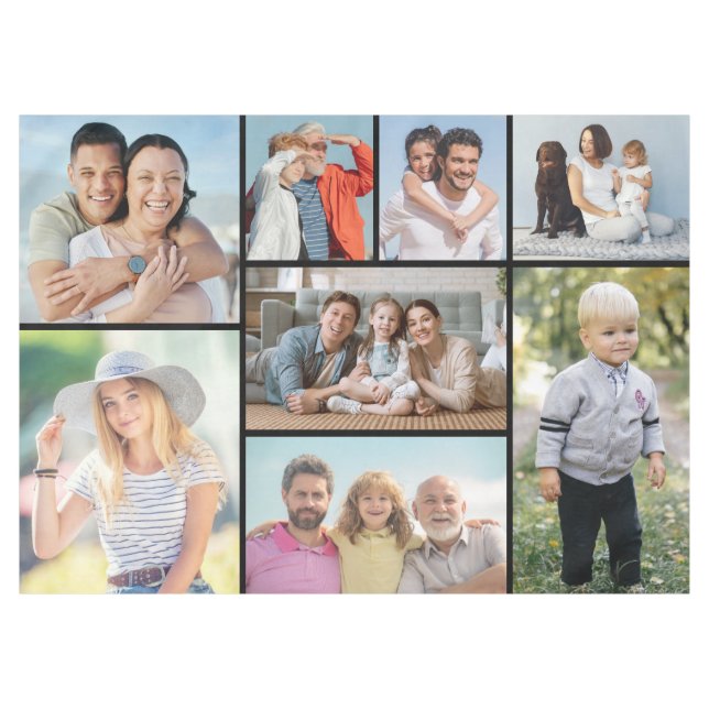 Create Your Own 8 Photo Collage Tablecloth (Front (Horizontal))