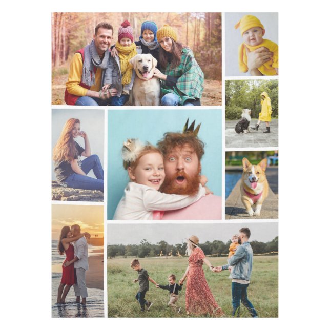 Create Your Own 8 Photo Collage Tablecloth (Front)