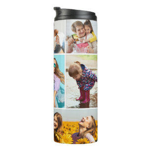 Create Your Own 8 Photo Collage Thermal Tumbler