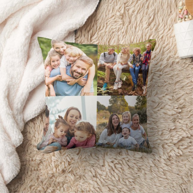 Create your Own 8 Photo Collage  Throw Pillow (Blanket)