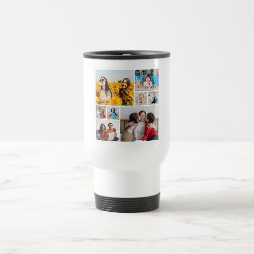 Create Your Own 8 Photo Collage Travel Mug