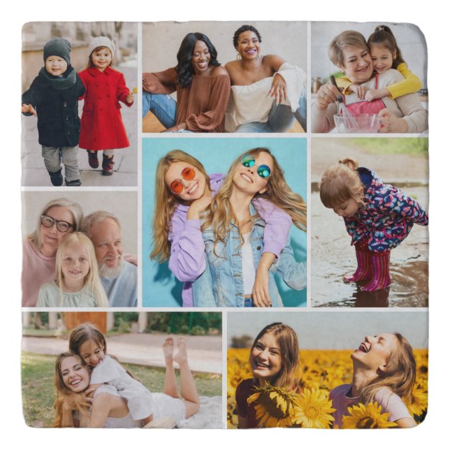 Create Your Own 8 Photo Collage Trivet (Front)
