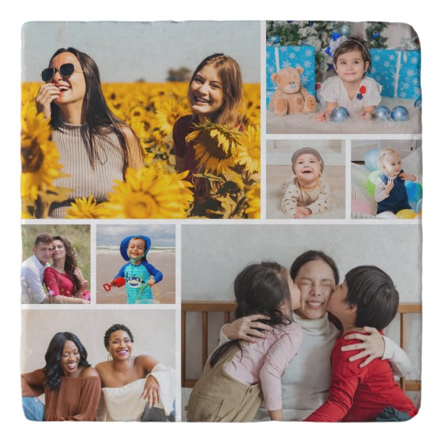Create Your Own 8 Photo Collage Trivet (Front)