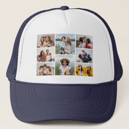 Create Your Own 8 Photo Collage Trucker Hat