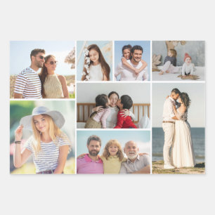 Create Your Own 8 Photo Collage  Wrapping Paper Sheets