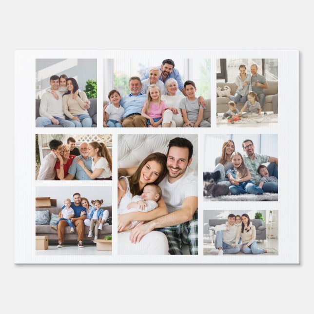 Create Your Own 8 Photo Collage Yard Sign (Front)