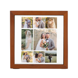 Create Your Own 8 Photo Wedding Collage Desk Organizer