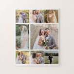 Create Your Own 8 Photo Wedding Collage Jigsaw Puzzle<br><div class="desc">Design a personalized keepsake with our 'Create Your Own 8 Photo Wedding Collage.' This elegant collage allows you to showcase five cherished photos from your special day, creating a beautiful memory piece. Crafted with high-quality materials and customizable options, it’s the perfect way to celebrate your love story. Ideal as a...</div>