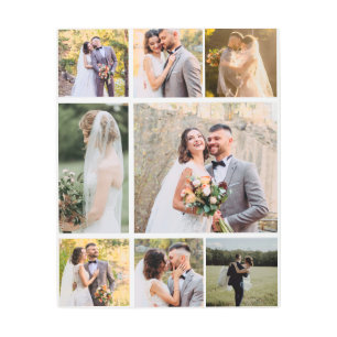 Create Your Own 8 Photo Wedding Collage Metal Print