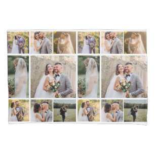 Create Your Own 8 Photo Wedding Collage Pillow Case