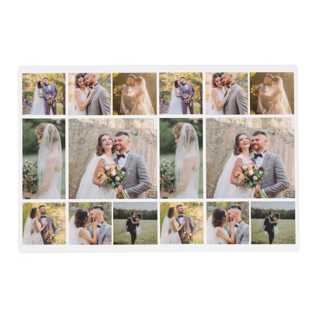 Create Your Own 8 Photo Wedding Collage Placemat (Front)