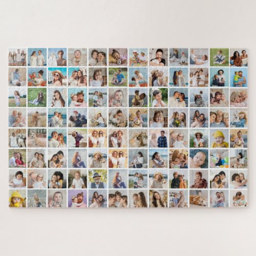 Create Your Own 96 Photo Collage Editable Color  Jigsaw Puzzle