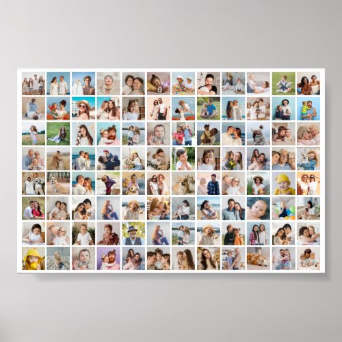 Create Your Own 96 Photo Collage Editable Color Poster