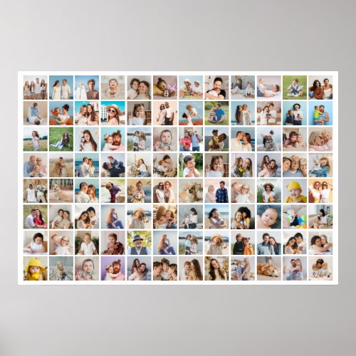 Create Your Own 96 Photo Collage Editable Color Poster