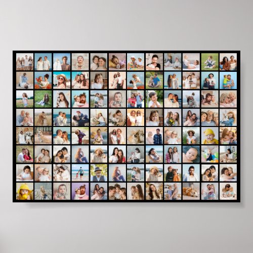 Create Your Own 96 Photo Collage Editable Color Poster