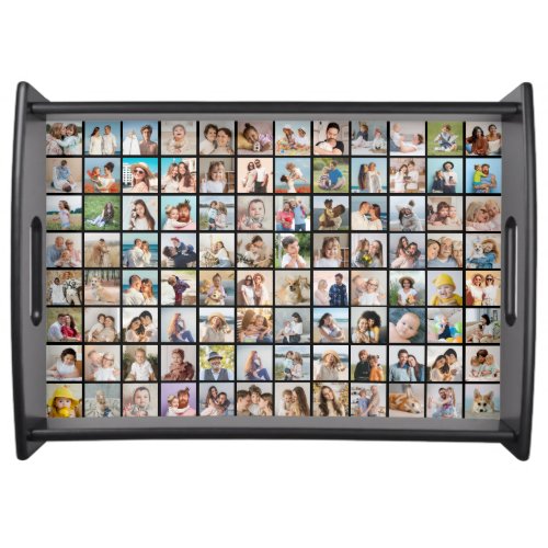 Create Your Own 96 Photo Collage Editable Color Serving Tray