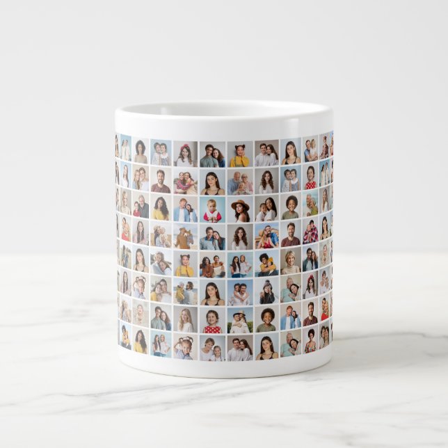 Create Your Own 96 Photo Collage Giant Coffee Mug (Front)