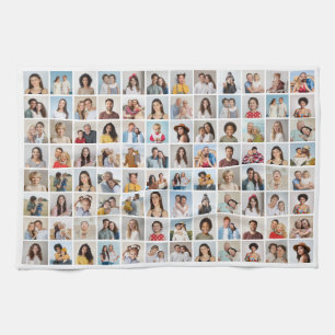 Create Your Own 96 Photo Collage Kitchen Towel