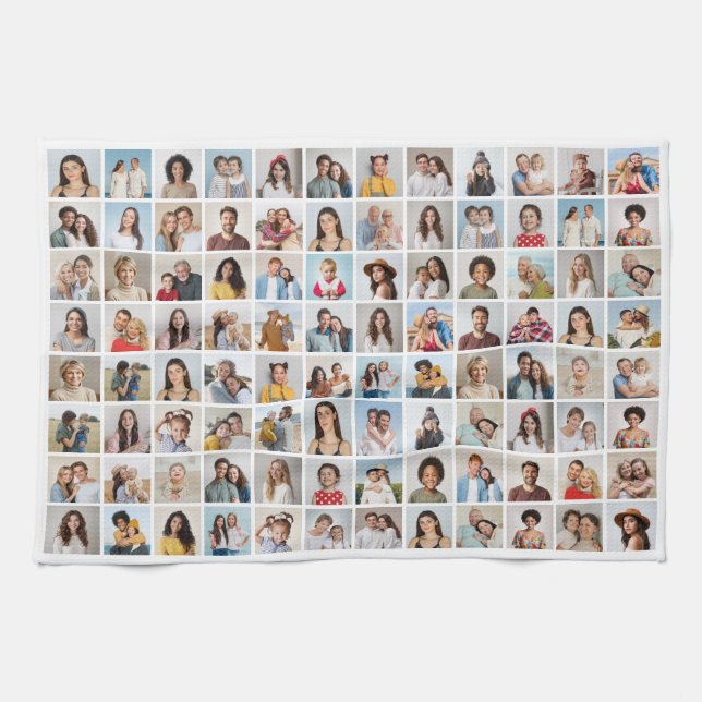 Create Your Own 96 Photo Collage Kitchen Towel (Horizontal)
