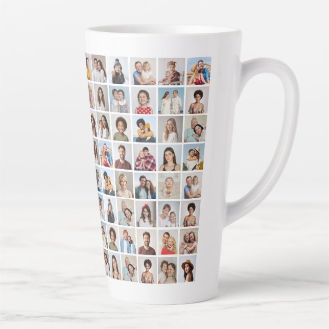 Create Your Own 96 Photo Collage Latte Mug (Right)