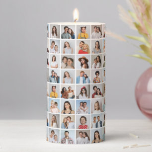 Create Your Own 96 Photo Collage Pillar Candle