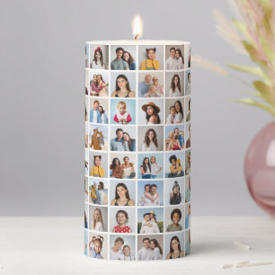 Create Your Own 96 Photo Collage Pillar Candle