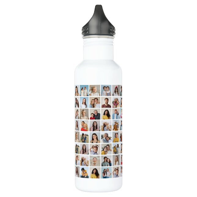 Create Your Own 96 Photo Collage Stainless Steel Water Bottle (Left)