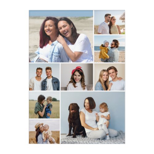 Create Your Own 9 Photo Collage Acrylic Print