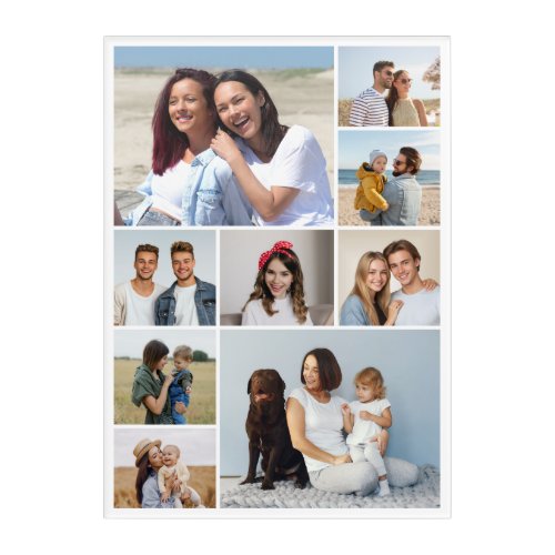 Create Your Own 9 Photo Collage Acrylic Print