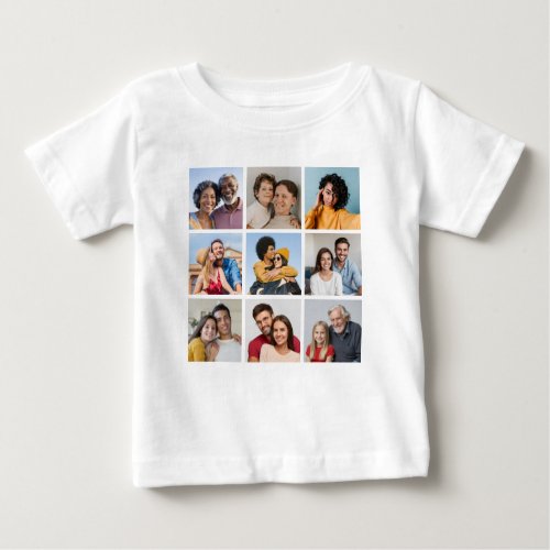 Create Your Own 9 Photo Collage Baby T_Shirt