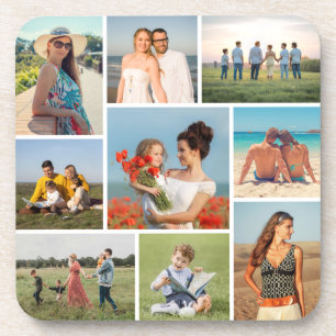 Create Your Own 9 Photo Collage Beverage Coaster