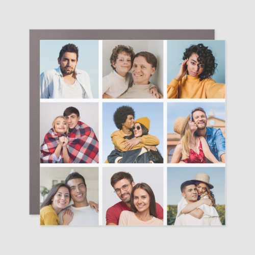 Create Your Own 9 Photo Collage Car Magnet