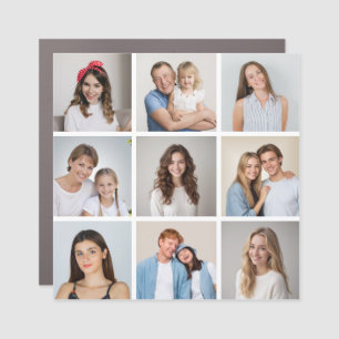 Create Your Own 9 Photo Collage Car Magnet