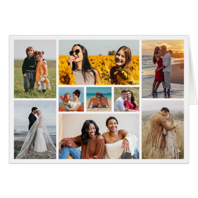 Create Your Own 9 Photo Collage Cards (Front Horizontal)