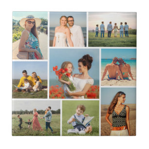 Create Your Own 9 Photo Collage Ceramic Tile