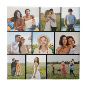 Create Your Own 9 Photo Collage Ceramic Tile