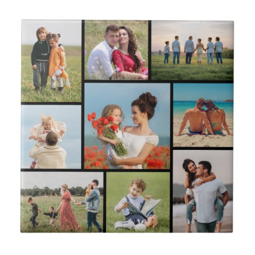 Create Your Own 9 Photo Collage Ceramic Tile